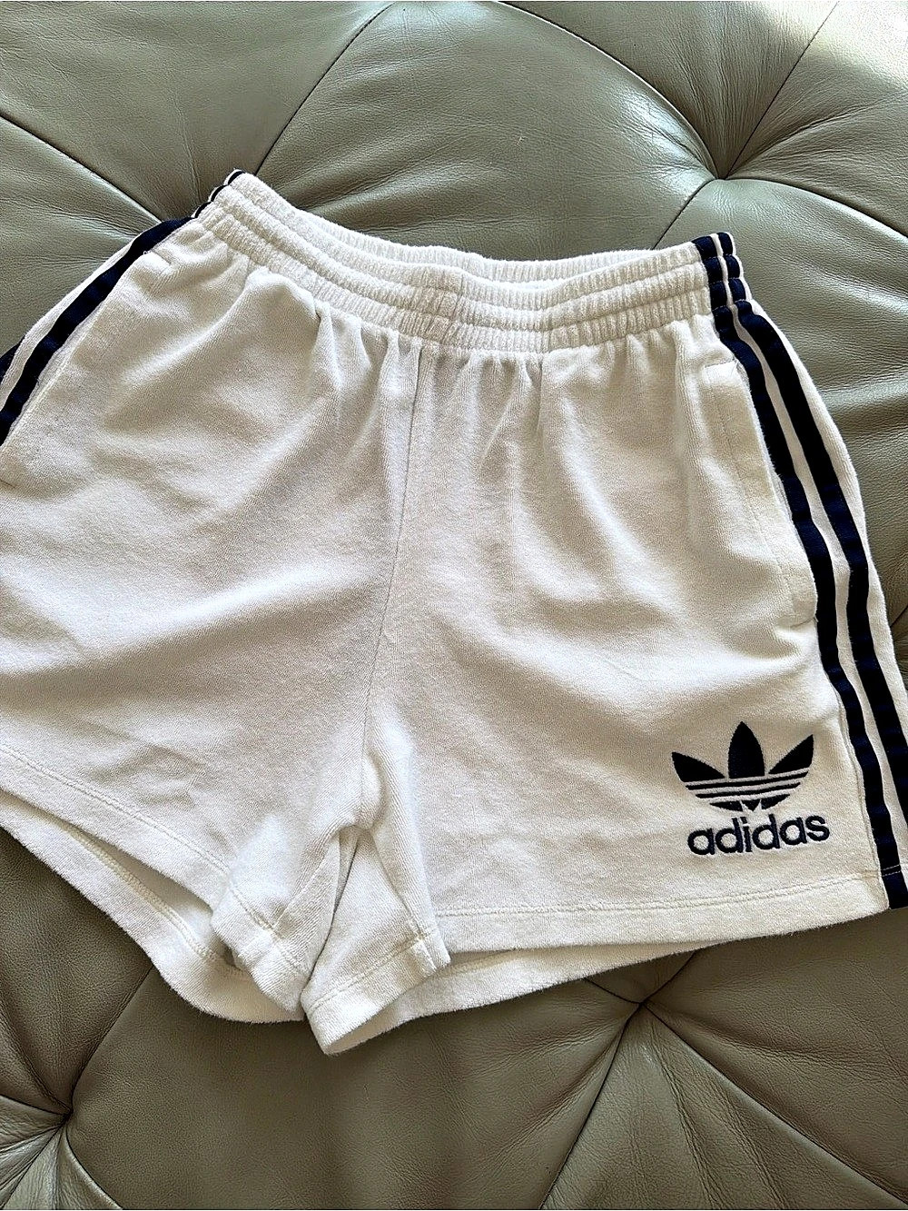 adidas Originals 3-Stripes Towel Shorts 3-Stripes Towel Athletic Shorts White &